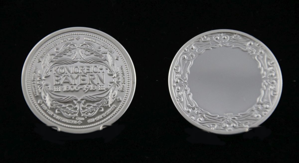 Medaille Bayerischer Königstaler mit Gravourrückseite